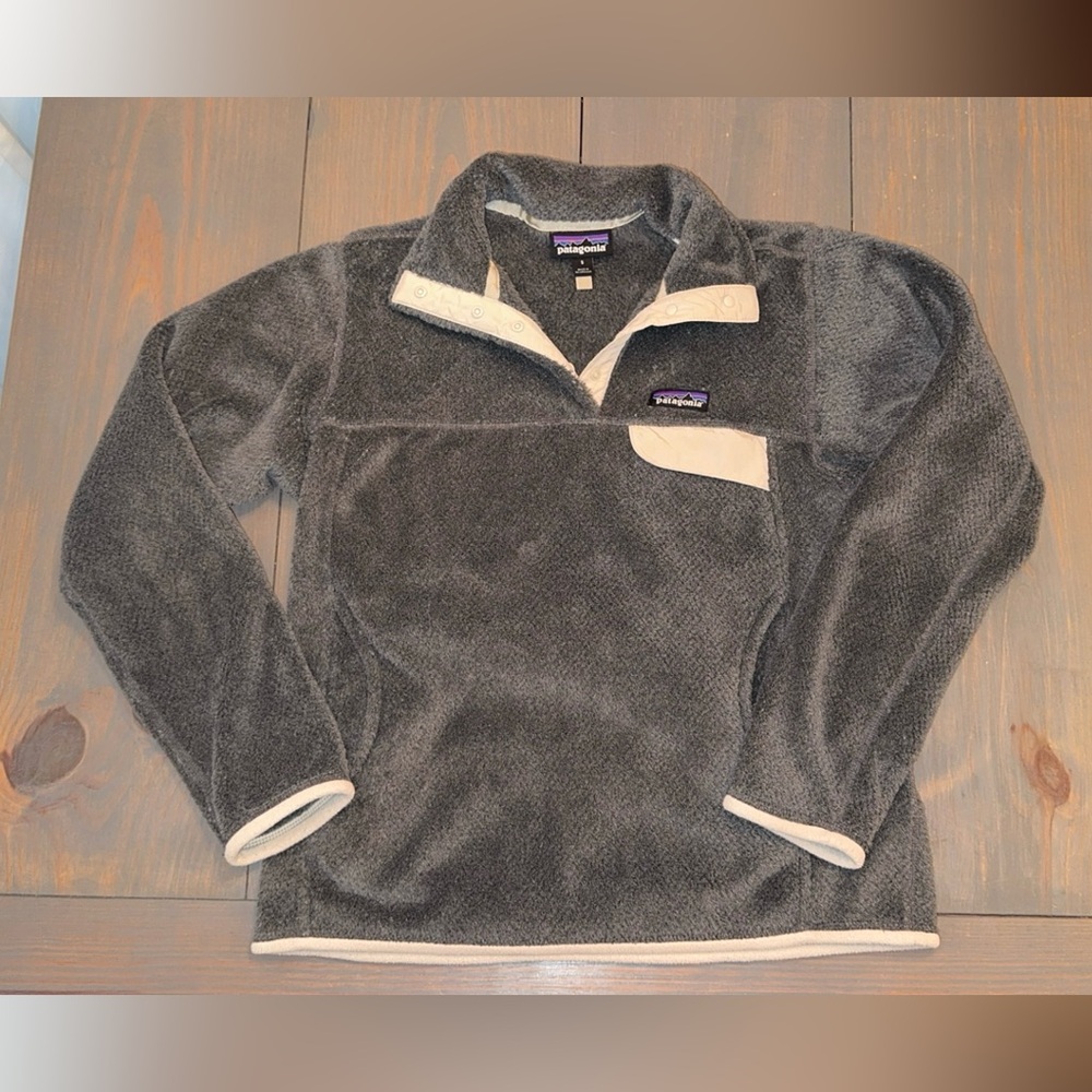 Patagonia Women’s Re-Tool Pullover Snap Fleece Jacket Small Grey